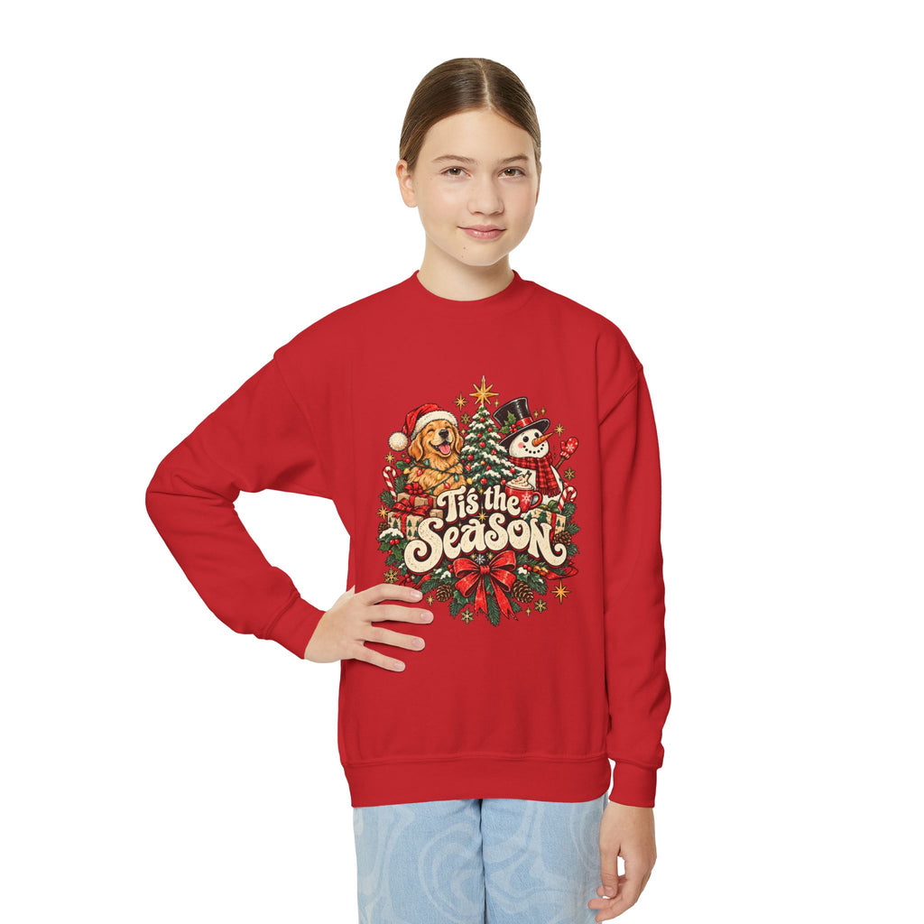 Christmas Tis the Season Graphic Youth Crewneck Sweatshirt