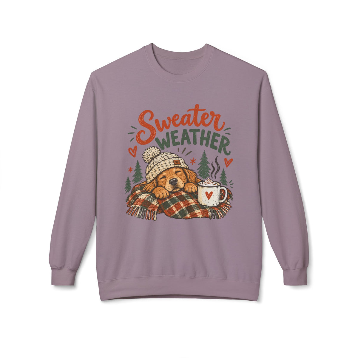 Sweater Weather Bear Sweatshirt, Cozy Autumn Woodland Design