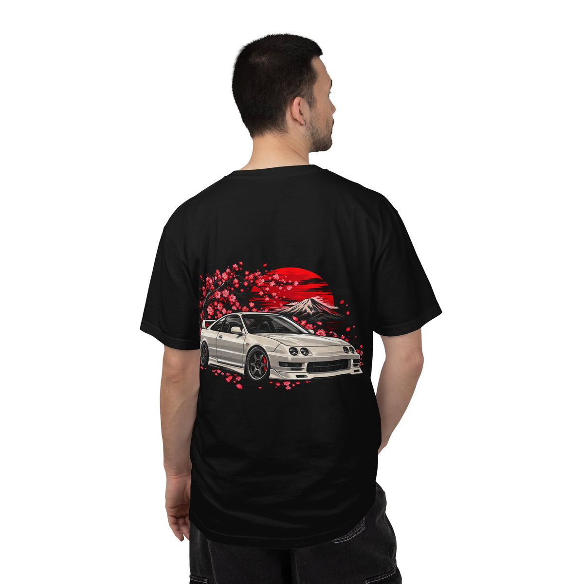 JDM Car and Red Sun Design T-Shirt