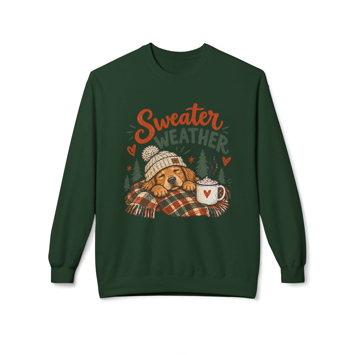 Sweater Weather Bear Sweatshirt, Cozy Autumn Woodland Design