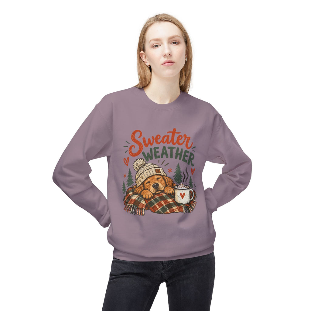 Sweater Weather Bear Sweatshirt, Cozy Autumn Woodland Design