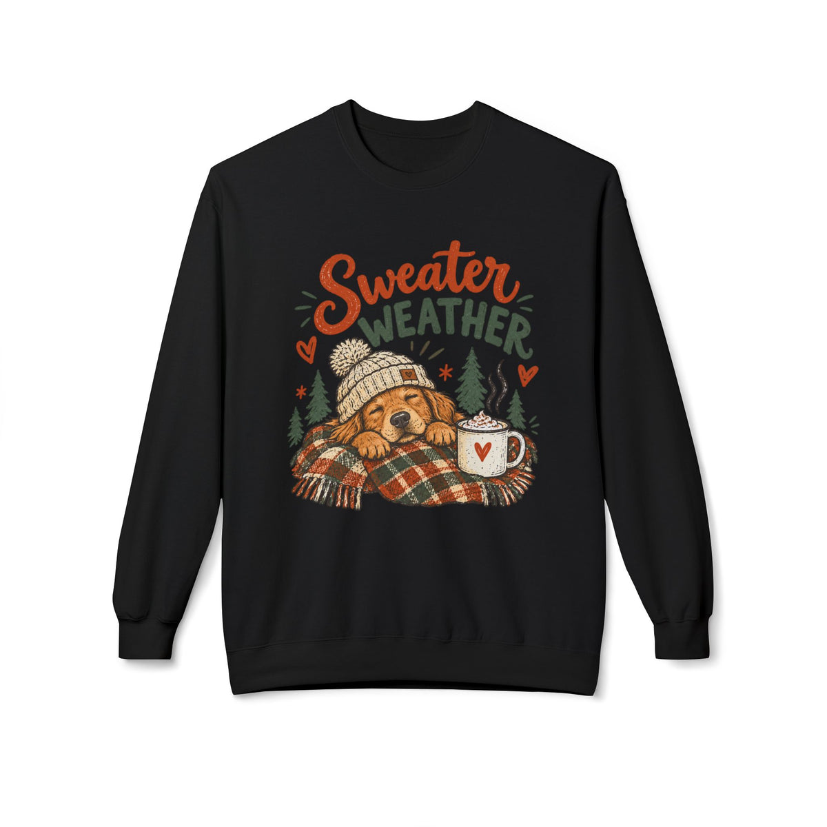 Sweater Weather Bear Sweatshirt, Cozy Autumn Woodland Design
