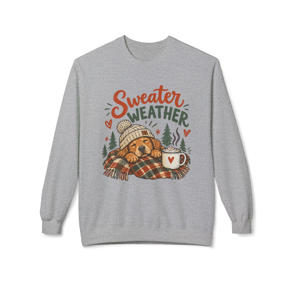 Sweater Weather Bear Sweatshirt, Cozy Autumn Woodland Design