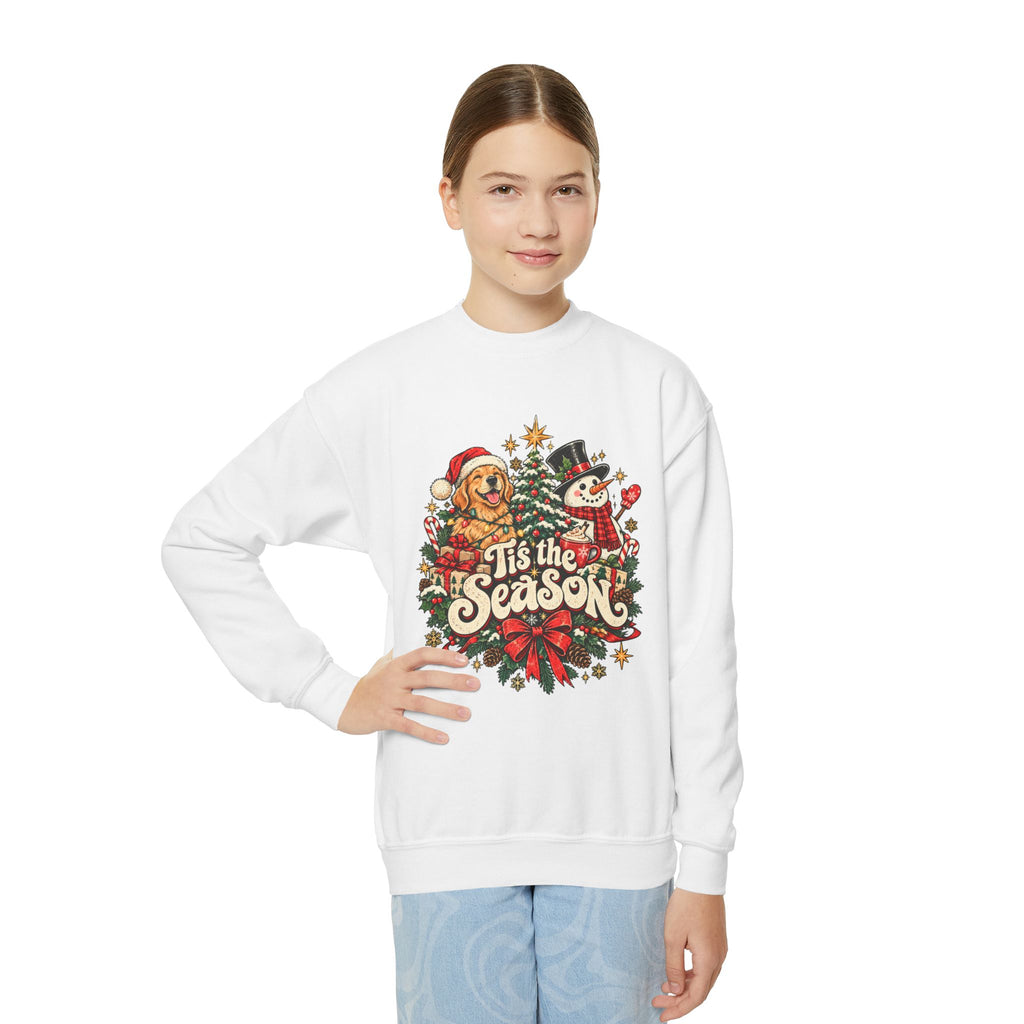 Christmas Tis the Season Graphic Youth Crewneck Sweatshirt
