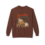 Sweater Weather Bear Sweatshirt, Cozy Autumn Woodland Design