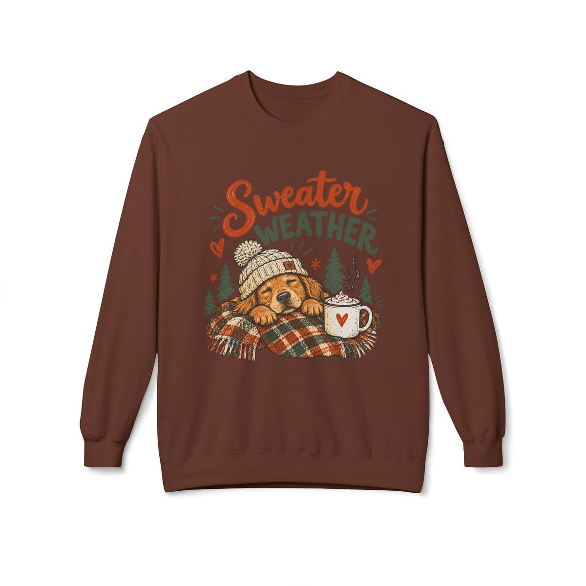 Sweater Weather Bear Sweatshirt, Cozy Autumn Woodland Design