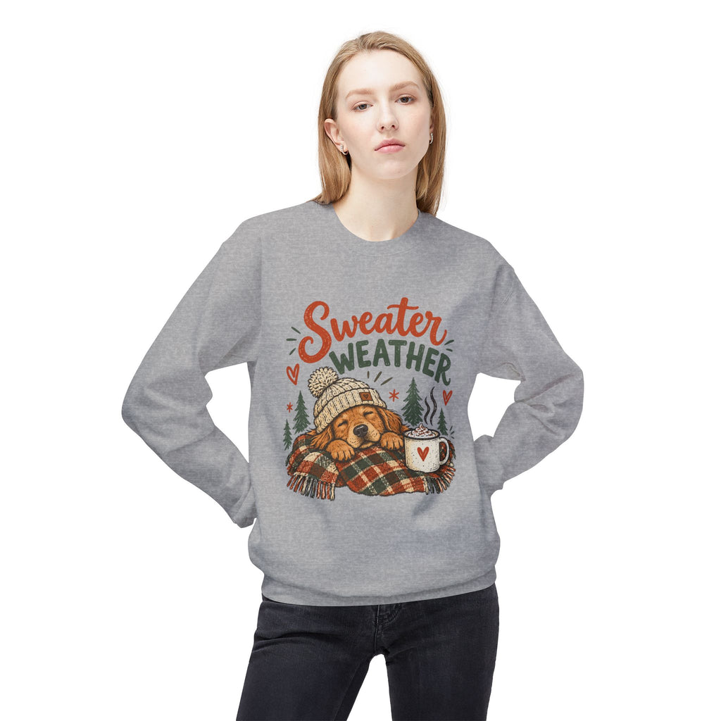 Sweater Weather Bear Sweatshirt, Cozy Autumn Woodland Design