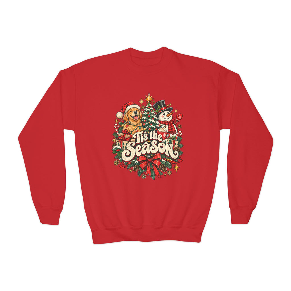 Christmas Tis the Season Graphic Youth Crewneck Sweatshirt