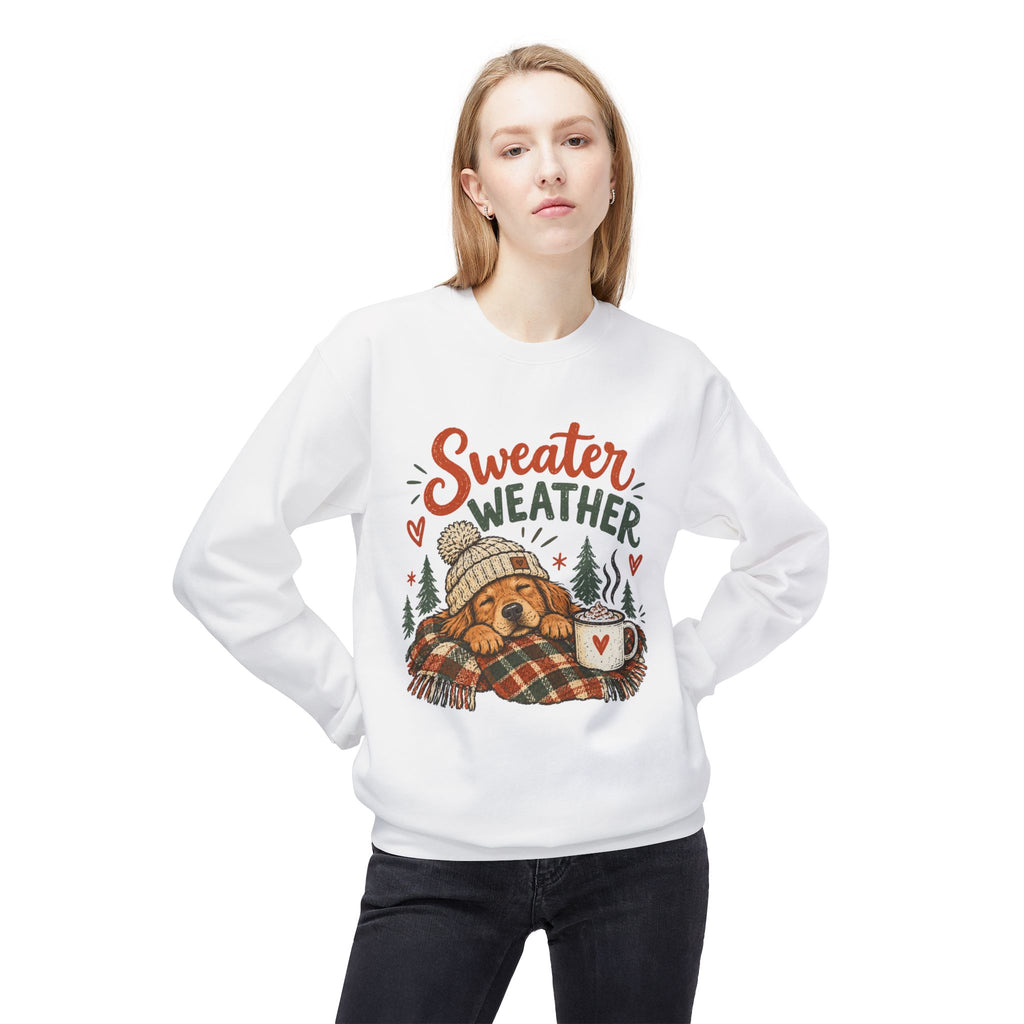 Sweater Weather Bear Sweatshirt, Cozy Autumn Woodland Design