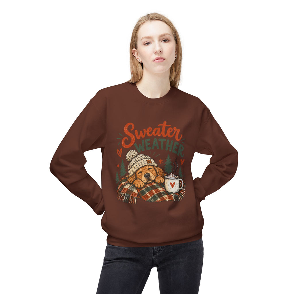 Sweater Weather Bear Sweatshirt, Cozy Autumn Woodland Design